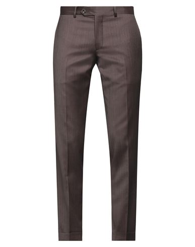 BARBA NAPOLI BARBA NAPOLI MAN PANTS DARK BROWN SIZE 38 VIRGIN WOOL, SILK