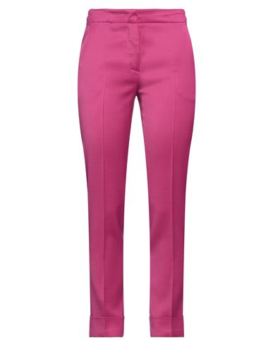 Pt Torino Woman Pants Fuchsia Size 8 Polyester, Virgin Wool, Elastane In Pink