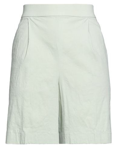 THEORY THEORY WOMAN SHORTS & BERMUDA SHORTS SAGE GREEN SIZE L LINEN, VISCOSE, ELASTANE