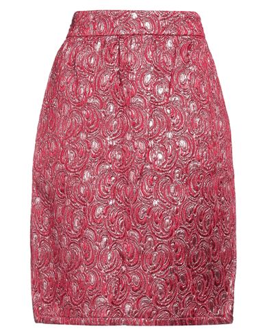 Dolce & Gabbana Woman Mini Skirt Garnet Size 4 Cotton, Rayon, Acetate, Polyester In Red