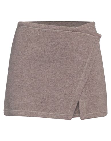 N°21 Woman Mini Skirt Khaki Size 8 Wool, Cashmere, Polyamide In Beige