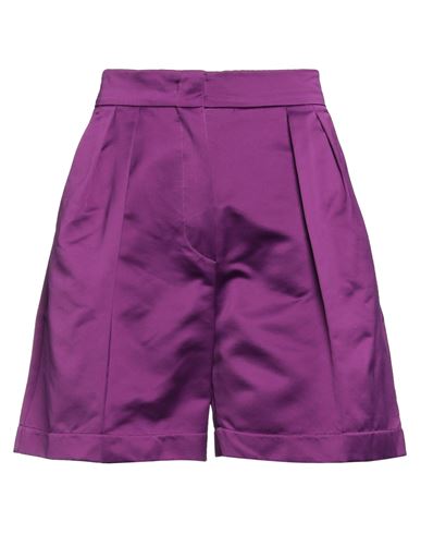 Max Mara Woman Shorts & Bermuda Shorts Deep Purple Size 6 Polyamide