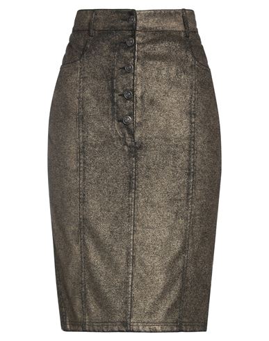 8pm Woman Midi Skirt Gold Size M Viscose, Polyester, Polyurethane