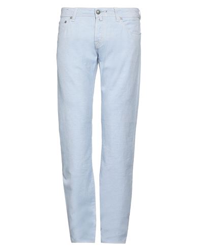 Shop Jacob Cohёn Man Pants Blue Size 34 Cotton, Linen