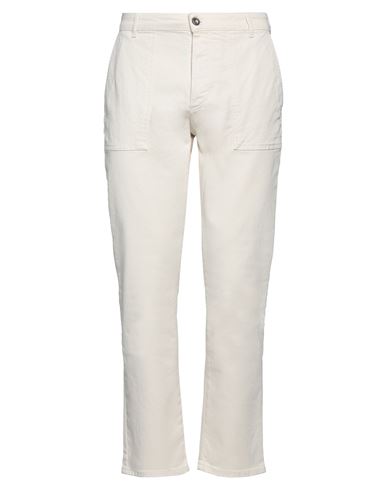 Concept Man Pants Cream Size 35 Cotton, Elastane In White