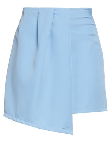 Future Alive Woman Mini Skirt Sky Blue Size S Polyester, Elastane