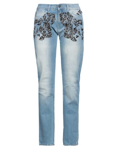 Frankie Morello Woman Jeans Blue Size 28 Cotton, Elastane