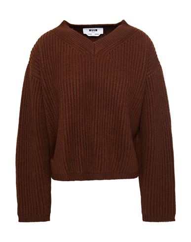 Msgm Woman Sweater Cocoa Size S Acrylic, Wool, Alpaca Wool In Brown