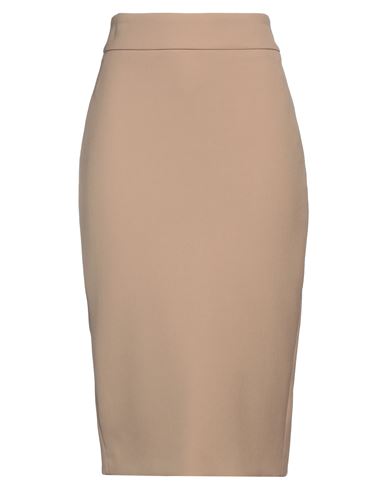 Peserico Woman Midi Skirt Sand Size 2 Polyester, Viscose, Cotton, Elastane In Beige