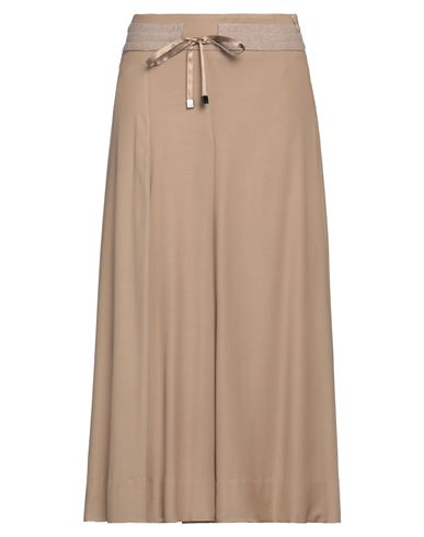 Peserico Woman Midi Skirt Sand Size 6 Viscose, Wool, Elastane, Merino Wool, Cashmere In Beige