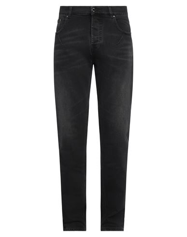 Les Hommes Man Jeans Steel Grey Size 34 Cotton, Elastane In Black