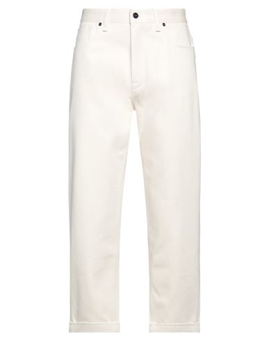 Fendi Man Jeans Cream Size 33w-34l Cotton, Polyacrylic In White