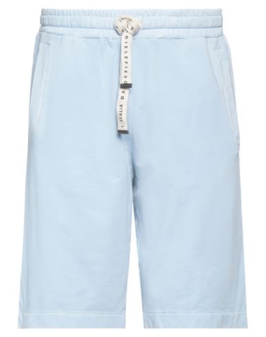 Daniele Fiesoli Man Shorts & Bermuda Shorts Pastel Blue Size M Cotton, Elastane