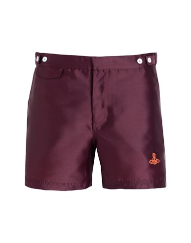 Vivienne Westwood Man Swim Trunks Burgundy Size S Recycled Polyester In Red