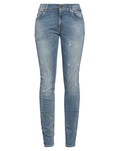 7 For All Mankind Woman Jeans Blue Size 30 Cotton, Lyocell, Elastic Fibres, Elastane