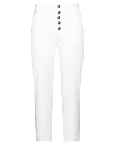 Dondup Woman Pants White Size 30 Cotton, Lyocell, Elastane