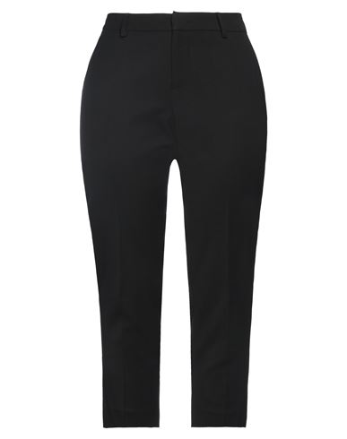 Pt Torino Woman Cropped Pants Black Size 12 Polyester, Wool, Elastane