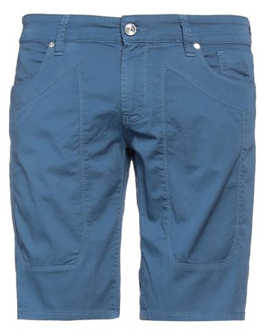 JECKERSON JECKERSON MAN SHORTS & BERMUDA SHORTS SLATE BLUE SIZE 29 COTTON, ELASTANE