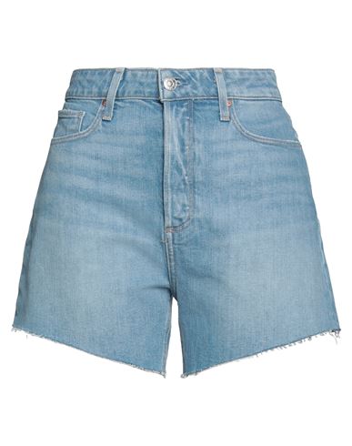Paige Woman Denim Shorts Blue Size 25 Cotton, Elastane