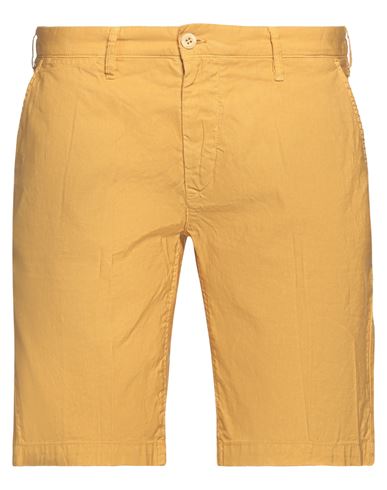 Uniform Man Shorts & Bermuda Shorts Ocher Size 36 Cotton, Wool In Yellow
