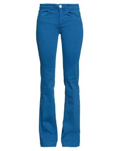 Twenty Easy By Kaos Woman Denim Pants Bright Blue Size 29 Cotton, Tencel, Polyester, Elastane