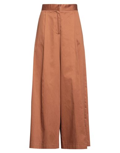 Alberta Tanzini Woman Pants Tan Size 8 Cotton, Elastane In Brown