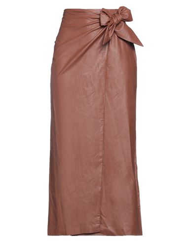 Sosue Woman Midi Skirt Brown Size L Viscose