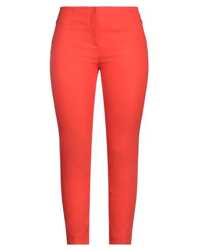 Les Copains Woman Pants Orange Size 10 Cotton, Polyamide, Elastane, Polyester