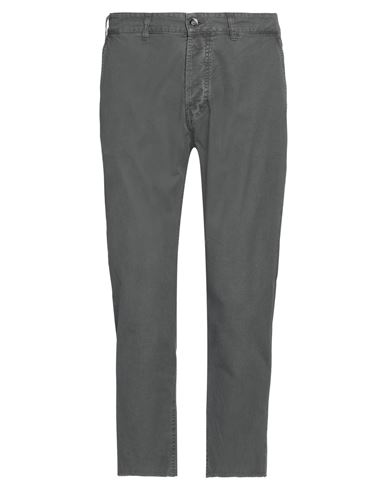 Officina 36 Man Cropped Pants Lead Size 34 Cotton, Elastane In Grey