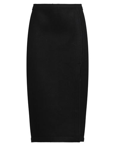 N°21 Woman Midi Skirt Midnight Blue Size 10 Virgin Wool, Polyamide In Black