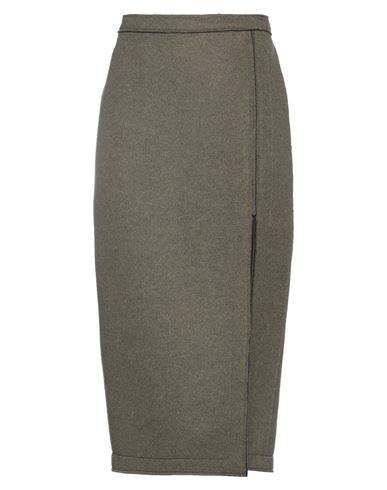 N°21 Woman Midi Skirt Military Green Size 4 Virgin Wool, Polyester