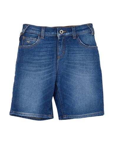 Emporio Armani Babies'  Toddler Boy Denim Shorts Blue Size 4 Cotton, Elastane