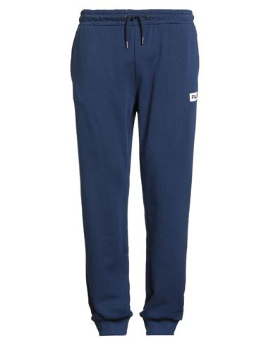 Fila Man Pants Blue Size L Cotton, Polyester In Blue