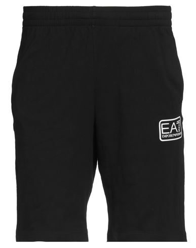 Ea7 Man Shorts & Bermuda Shorts Black Size 3xl Cotton, Elastane