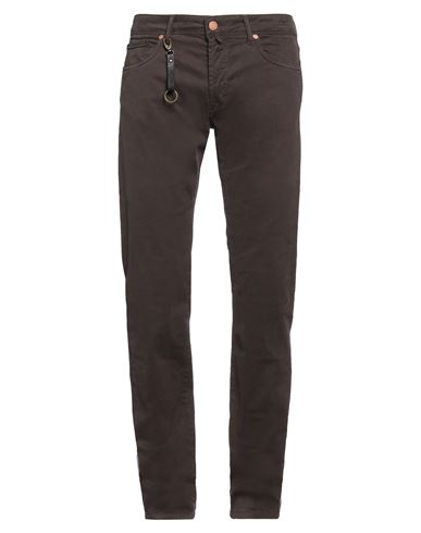 Incotex Man Pants Dark Brown Size 34 Cotton, Elastane In Brown