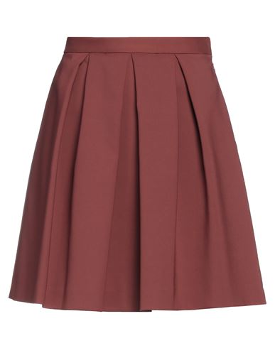 Simona Corsellini Woman Mini Skirt Brown Size 6 Cotton, Polyamide, Elastane