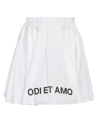 Odi Et Amo Woman Mini Skirt White Size L Cotton