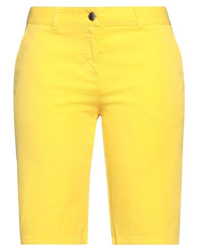0039 Italy Woman Shorts & Bermuda Shorts Yellow Size Xs Cotton, Elastane