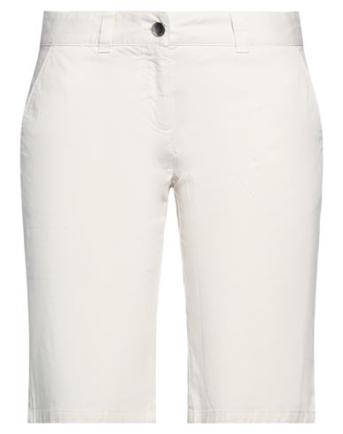 0039 Italy Woman Shorts & Bermuda Shorts Off White Size L Cotton, Elastane