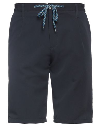 DANIELE ALESSANDRINI HOMME DANIELE ALESSANDRINI HOMME MAN SHORTS & BERMUDA SHORTS MIDNIGHT BLUE SIZE 34 POLYESTER, VISCOSE, ELA