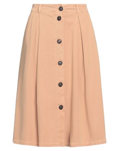 Cappellini By Peserico Woman Midi Skirt Camel Size 6 Cotton, Elastane In Beige