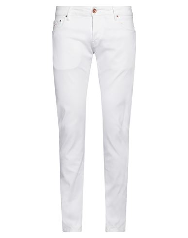 Shop Hand Picked Man Jeans White Size 33 Cotton, Polyurethane