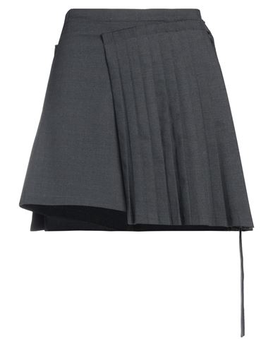 Shop N°21 Woman Mini Skirt Lead Size 6 Polyester, Wool, Elastane In Grey