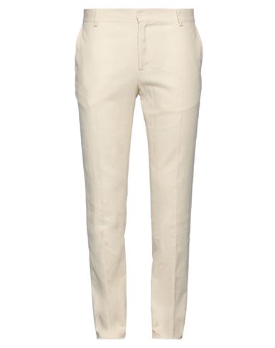 Daniele Alessandrini Homme Man Pants Cream Size 38 Linen, Cotton In White