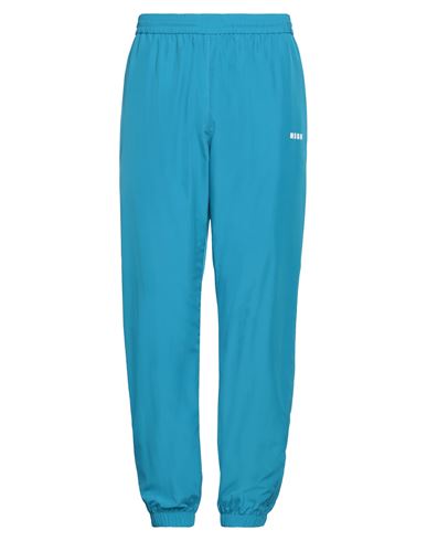 Msgm Man Pants Azure Size 36 Polyester In Blue