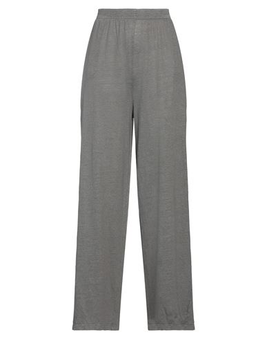 Majestic Filatures Woman Pants Lead Size 3 Linen, Elastane In Grey