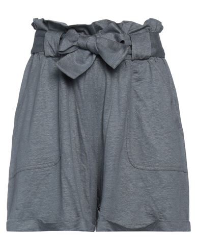 Majestic Filatures Woman Shorts & Bermuda Shorts Slate Blue Size 1 Linen, Elastane