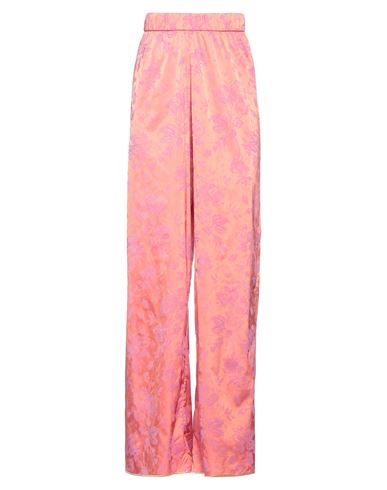 High-rise flared lamé leggings in pink - Oseree