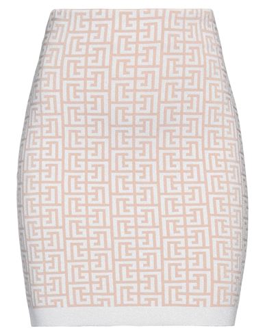 Balmain Metallic Jacquard Monogram Mini Skirt In Pink