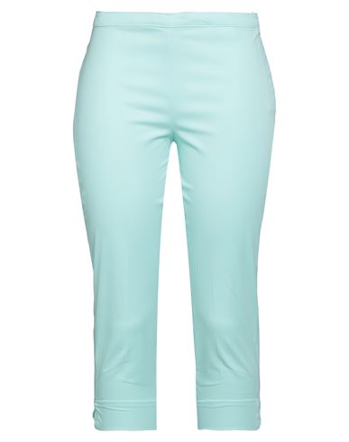 Rossopuro Woman Cropped Pants Turquoise Size 8 Cotton, Elastane In Blue